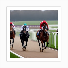 Jockeys On The Track 1 Art Print