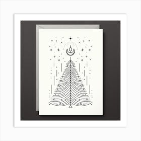 Christmas Tree Line Art Art Print