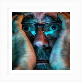 Man In Glasses With Glasses Art Print