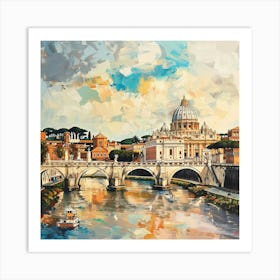 Rome Bridge Vatican City Art Print