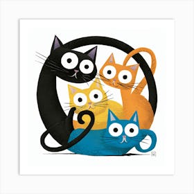 Family Of Cats 2 Art Print