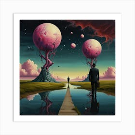 Leonardo Lightning Between Two Worlds Surrealism Art 3 Art Print