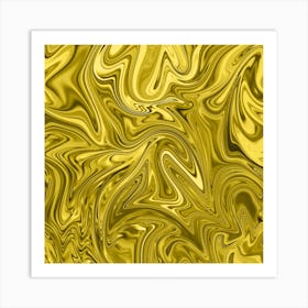 Gold Liquid Marble Art Print