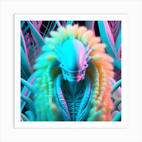 Alien Portrait Pastels 9 Art Print