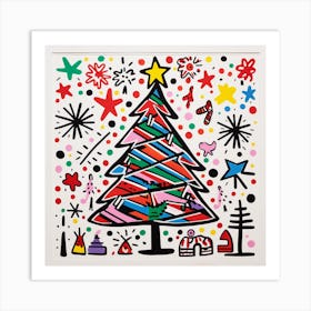 Christmas Tree Abstract Christmas Art Print
