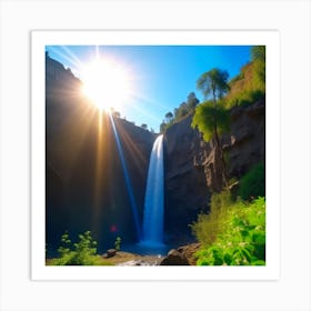 Waterfall - Waterfall Stock Videos & Royalty-Free Footage Art Print