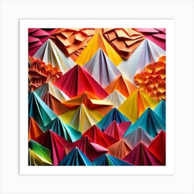 Origami Mountains Art Print