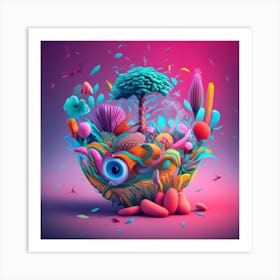 Mutti Adry Esme Vibrant 3d Render Conceptual 1 Art Print