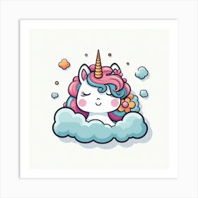 Unicorn In The Clouds 8 Art Print