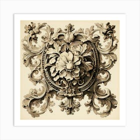 Vintage Fine Lines Historical Details Nostalgia Engraving Classic Aged Retro Intricate O (14) Art Print