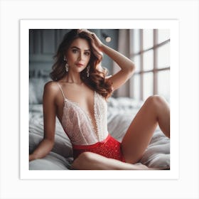 beautiful woman in lingerie 4 Art Print