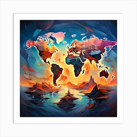 World Map 11 Art Print