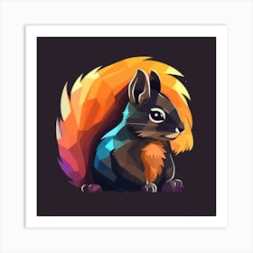 Polygonal Squirrely Art Print