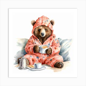 Bear In Pajamas Art Print