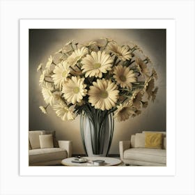 Daisy Elegance A Modern Living Room Bouquet (2) Art Print