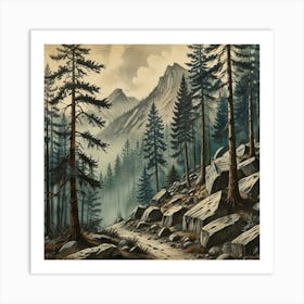 Saskatchewan Mountains Art Print