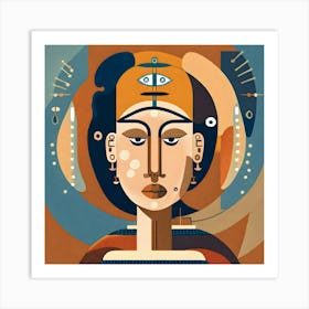 Egyptian Woman Abstract Painting Art Print