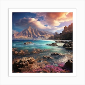 Rocky Ocean Landscape Art Print