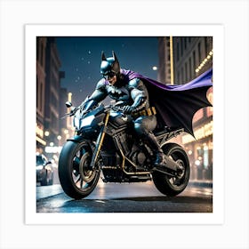 Batman On A Motorcycle gjb Art Print