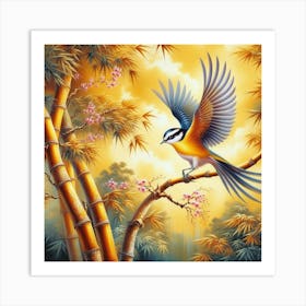 Bird In The Bamboo Art Print