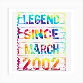 March 21 Years Old Since 2002 21st Birthday Gifts Tie Dye Art Print