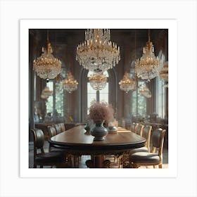 Dining Room Chandelier Art Print