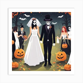 Halloween Wedding 1 Art Print