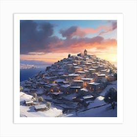 Winter Village 8 Art Print