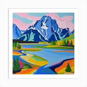 Colourful Abstract Grand Teton National Park Usa 4 Art Print