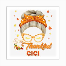 One Thankful Cici Thanksgiving Blessed Grateful Autumn Fall Art Print