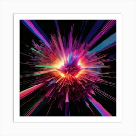 Laser Explosion Glitch Art 16 Art Print