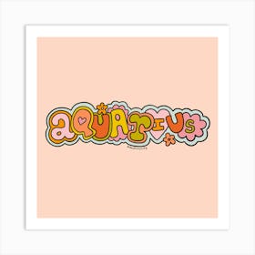 Aquarius Doodle Letters Art Print