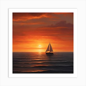 Sunset In The Sea Art Print