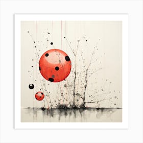 Abstract Painting Black And Red Art Print