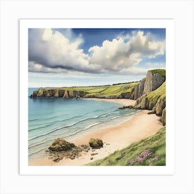 A Picture Of Barafundle Bay Beach Pembroke shire Wales 3 Art Print