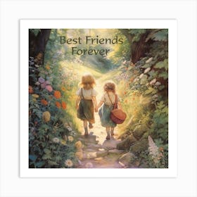 Best Friends Forever Art Print. A Beautiful Gift For Your Best Friend. Art Print