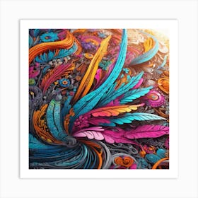 Colorful Feathers Art Print