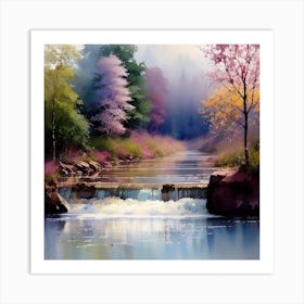 River By The Lake 1 Art Print