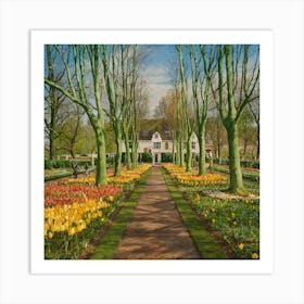 Keukenhof Gardens Netherlands Vintage Botanical (3) 1 Art Print