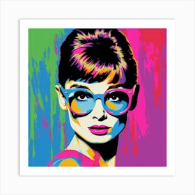 Portrait Of Audrey Hepburn - Andy Warhol Style1 Art Print