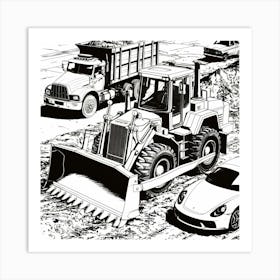 Bulldozers 1 Art Print