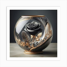 Black Rose Vase Poster