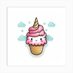 Kawaii Unicorn 42 Art Print