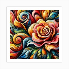 Colorful Rose Art Print