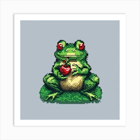 Frog With Apple Art Print