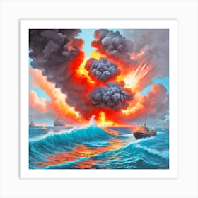 Explosion In The Ocean 2 Art Print