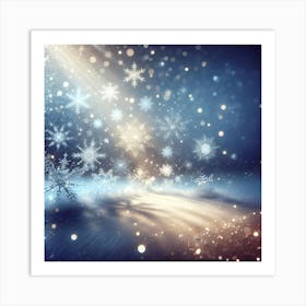 Background With Snowflakes Art Print