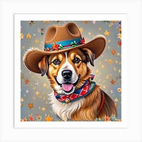 Cowboy Dog Art Print