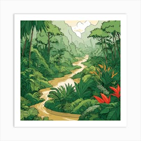 Tropical Jungle Illustration Art Print