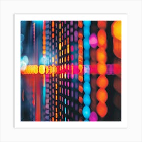 Blurry Lights At Night Art Print